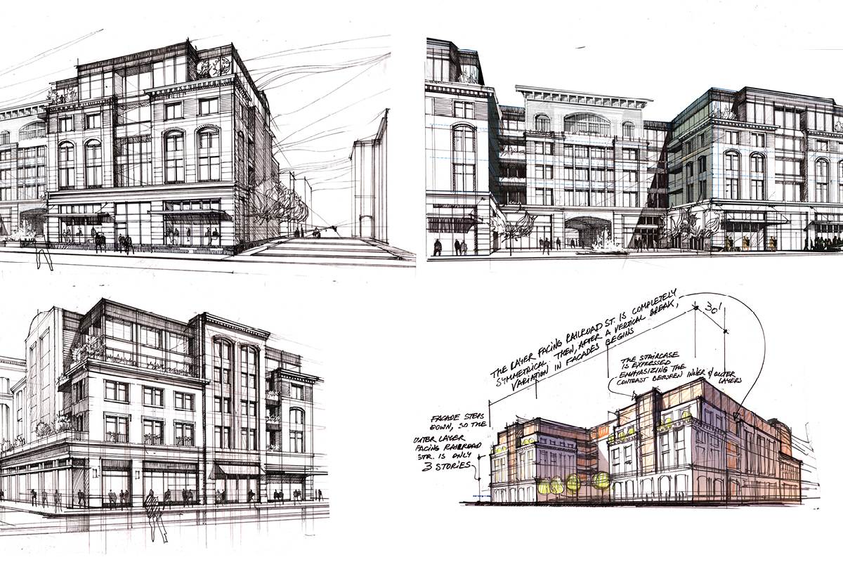Ronkonkoma Station Square Architects, concept sketches