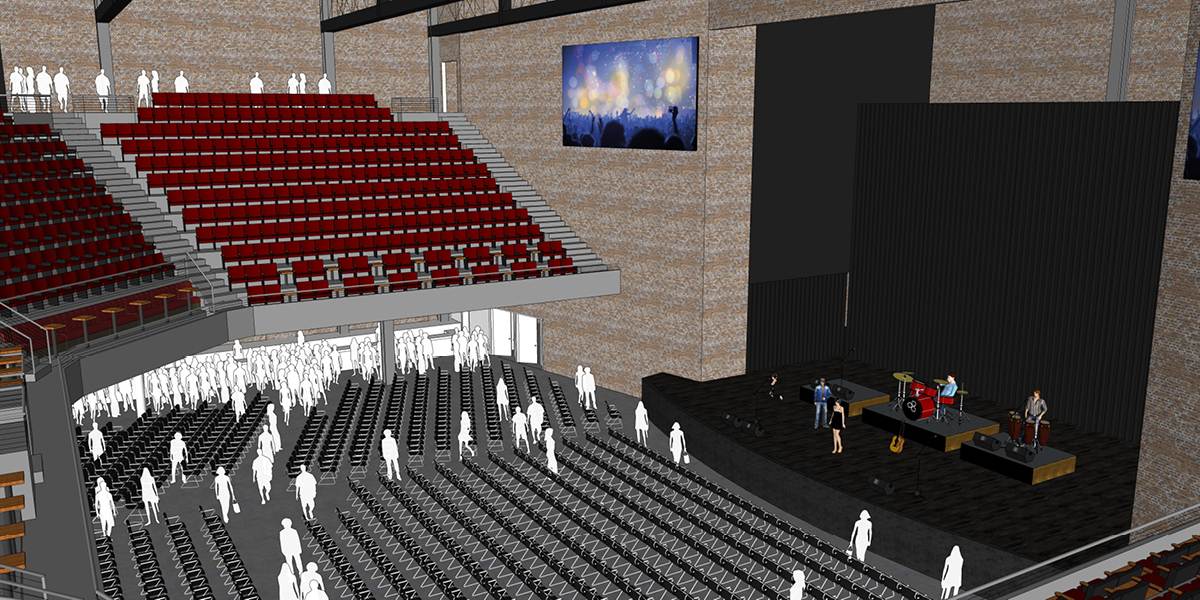 paramount concert venue interior with stage