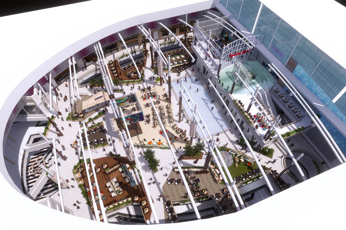 keruen mall food court renovation aerial